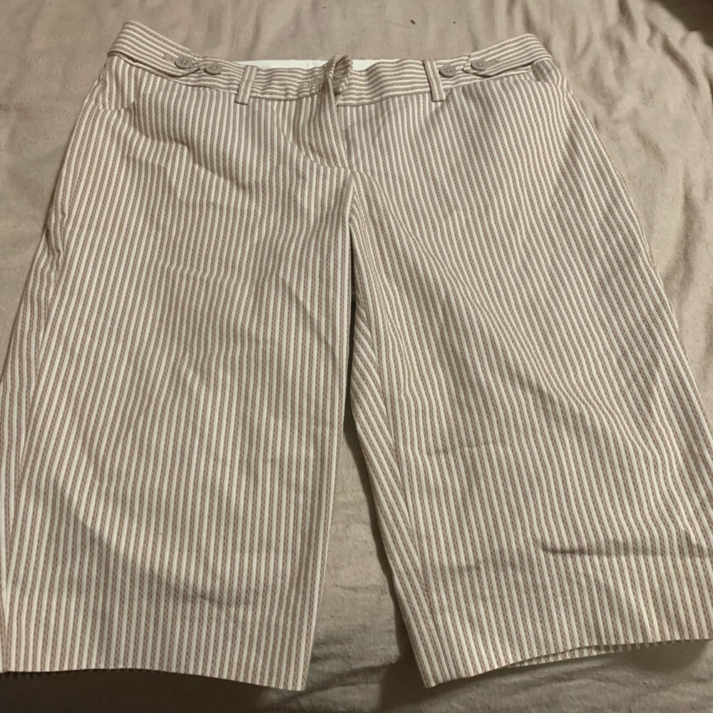 Cream and brown color Bermuda shorts